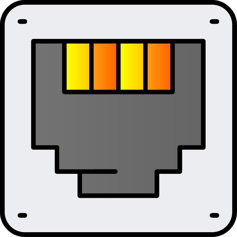 Ethernet Filled Gradient Icon vector