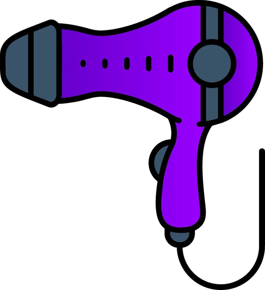 Hair dryer Filled Gradient Icon vector