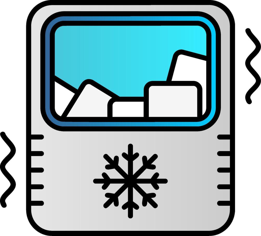 hielo fabricante lleno degradado icono vector