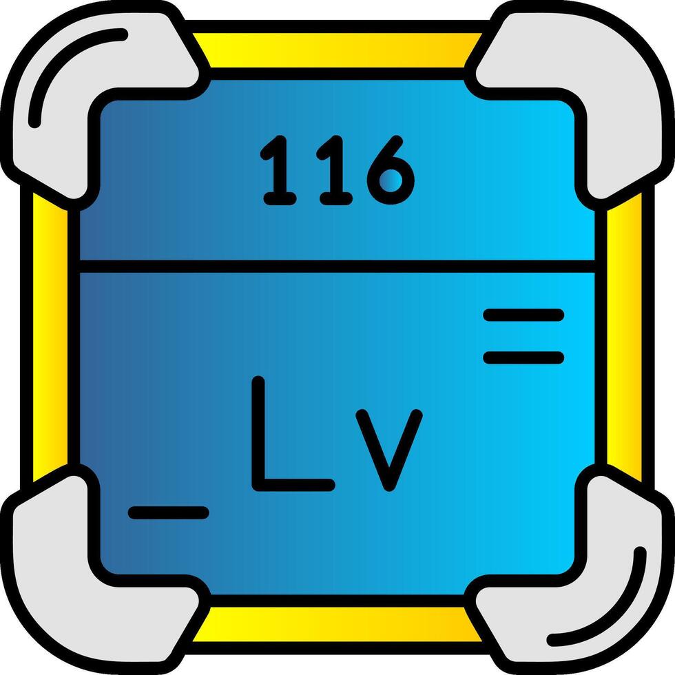 livermorium lleno degradado icono vector