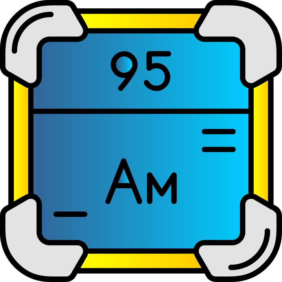 Americium Filled Gradient Icon vector