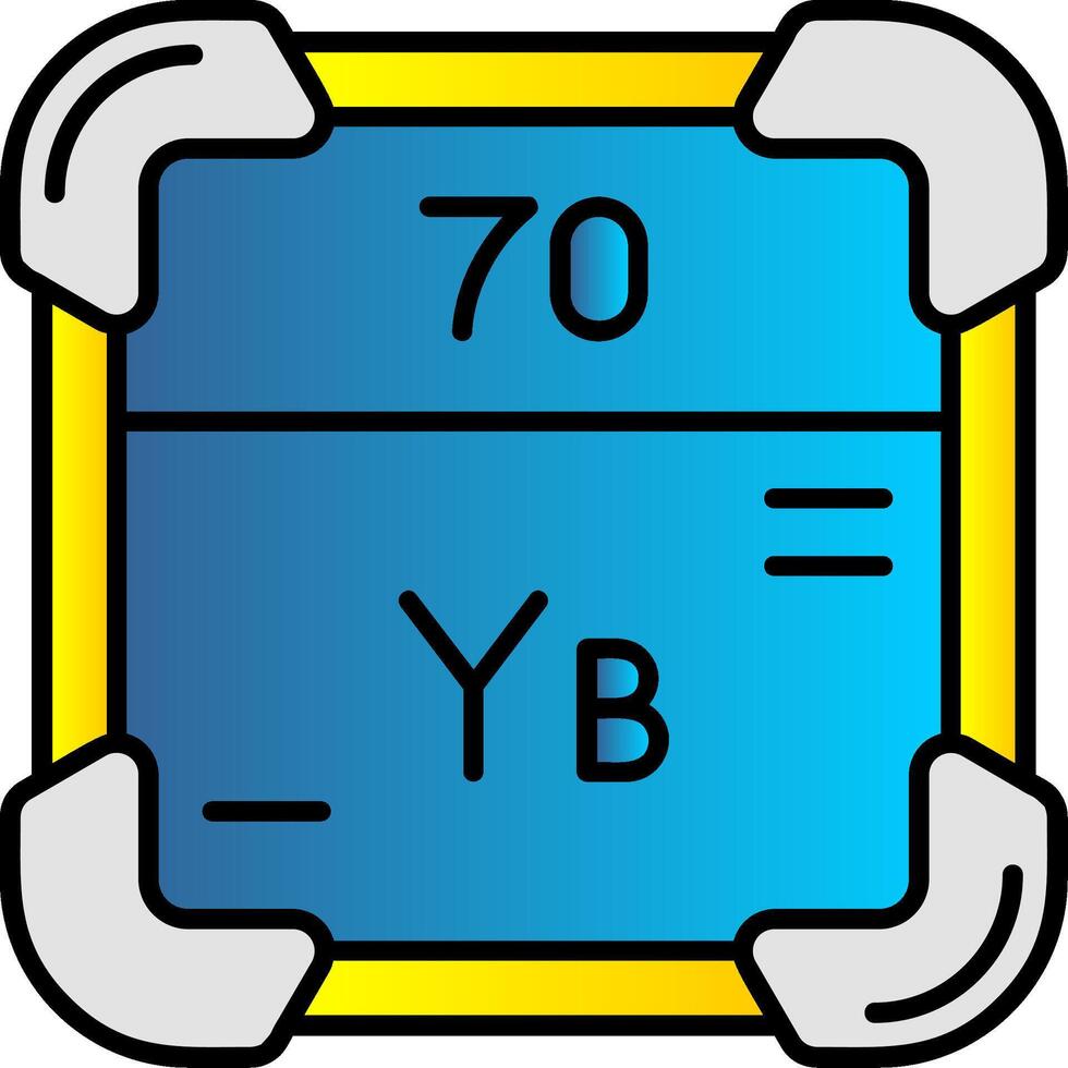 Ytterbium Filled Gradient Icon vector