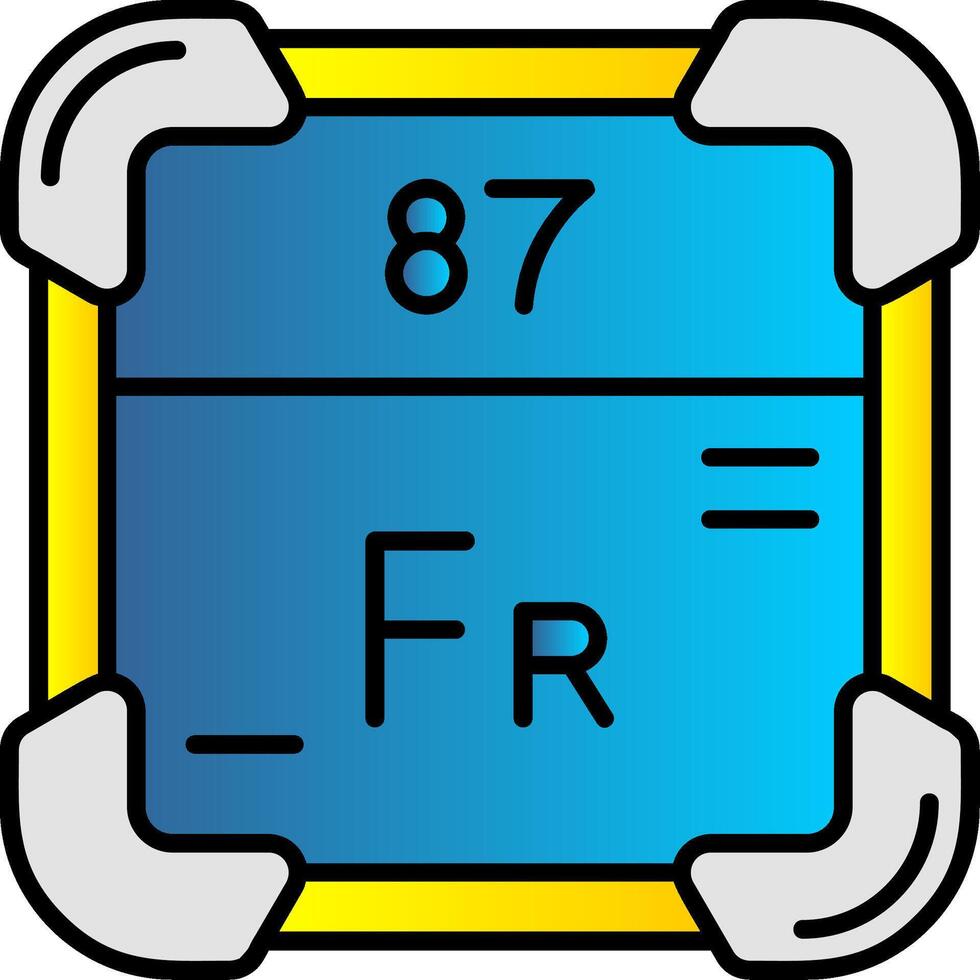 Francium Filled Gradient Icon vector