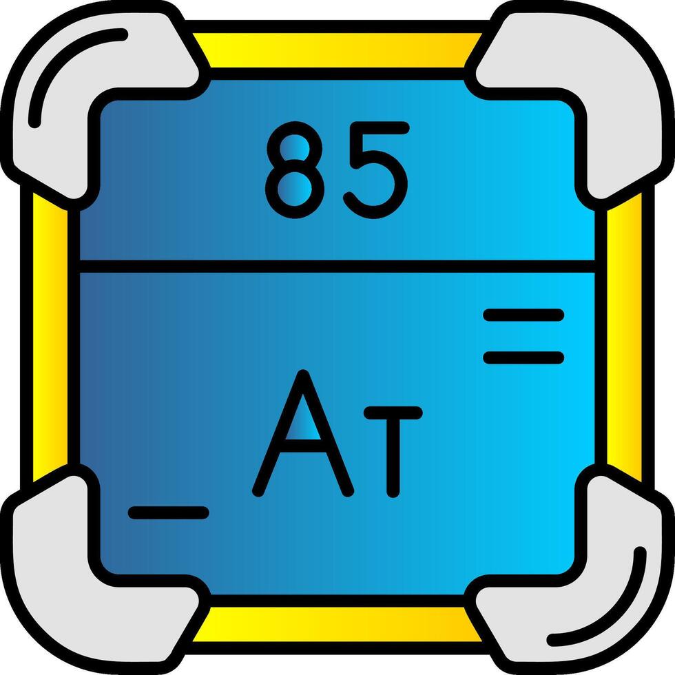 astatine lleno degradado icono vector