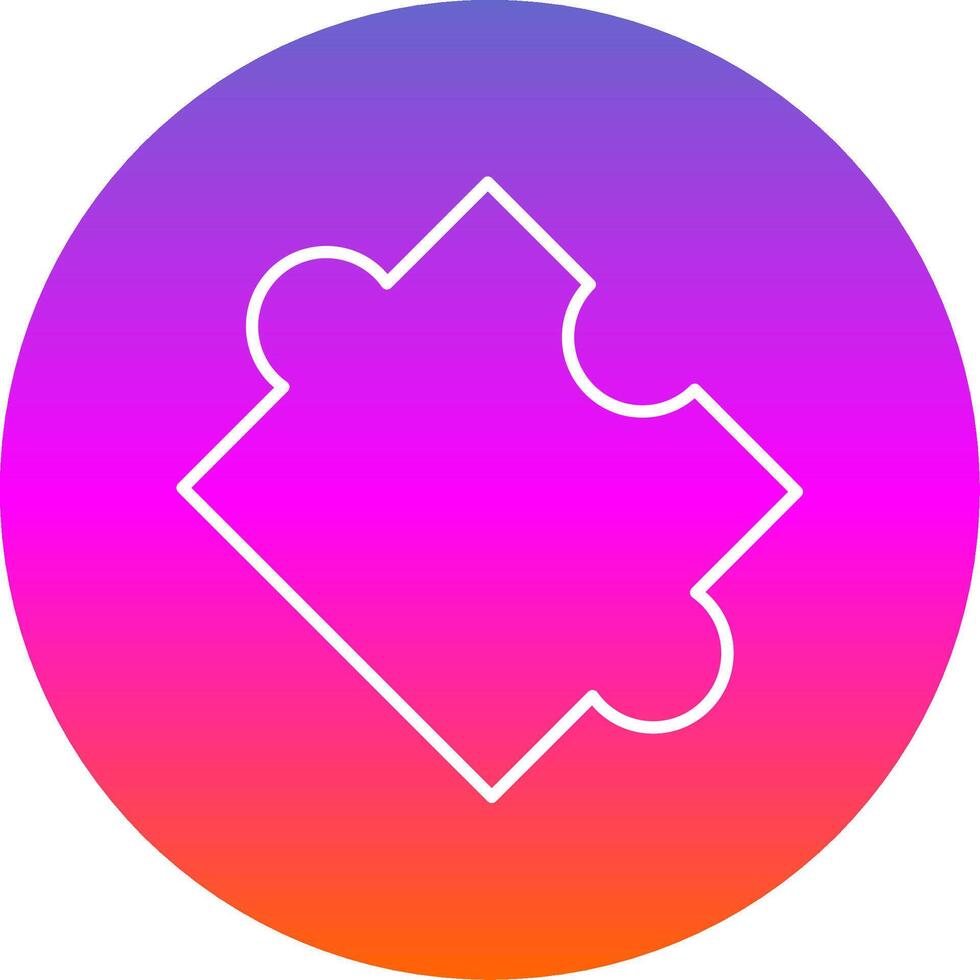 Puzzle Line Gradient Circle Icon vector