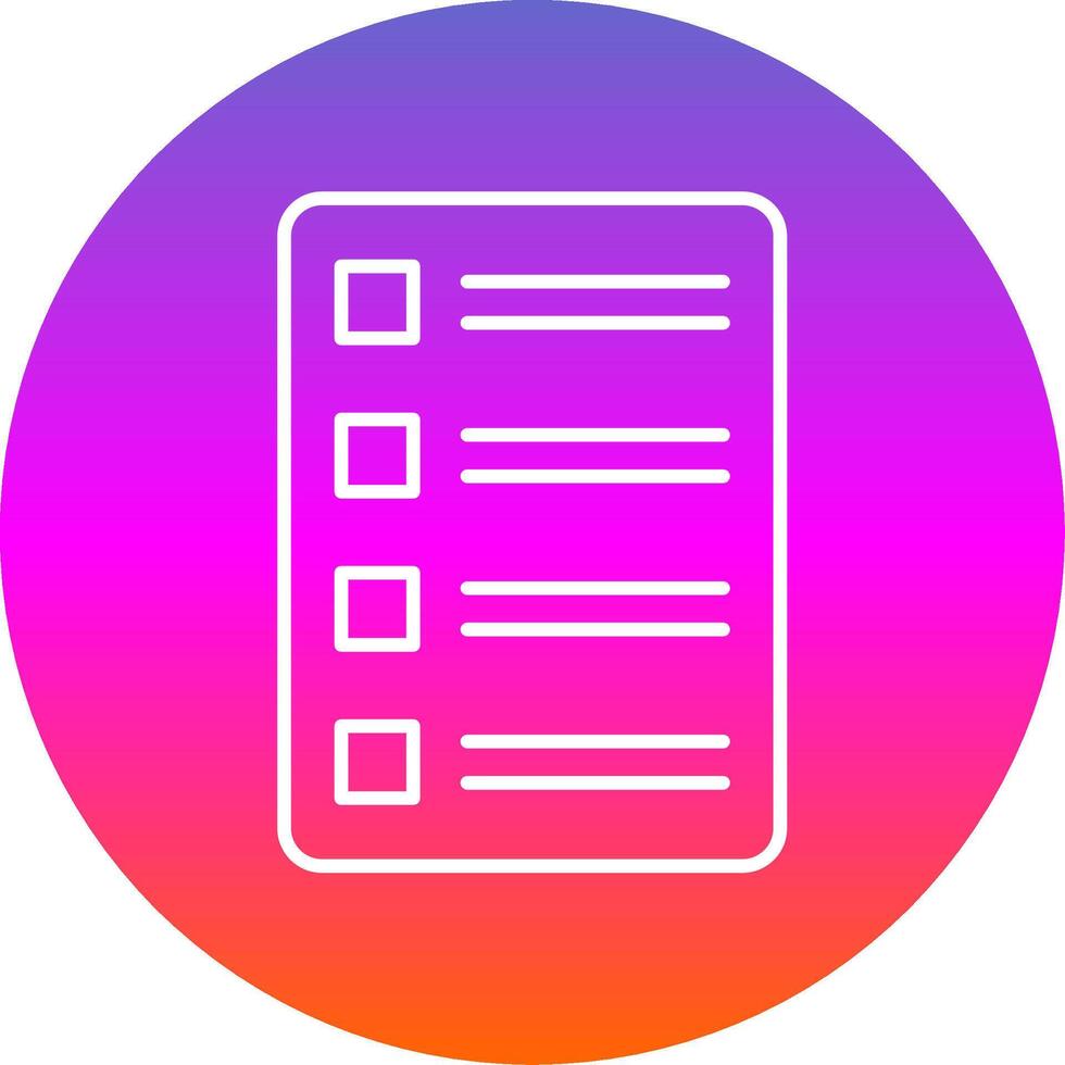 Task List Line Gradient Circle Icon vector