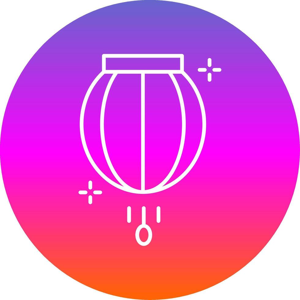 Lantern Line Gradient Circle Icon vector