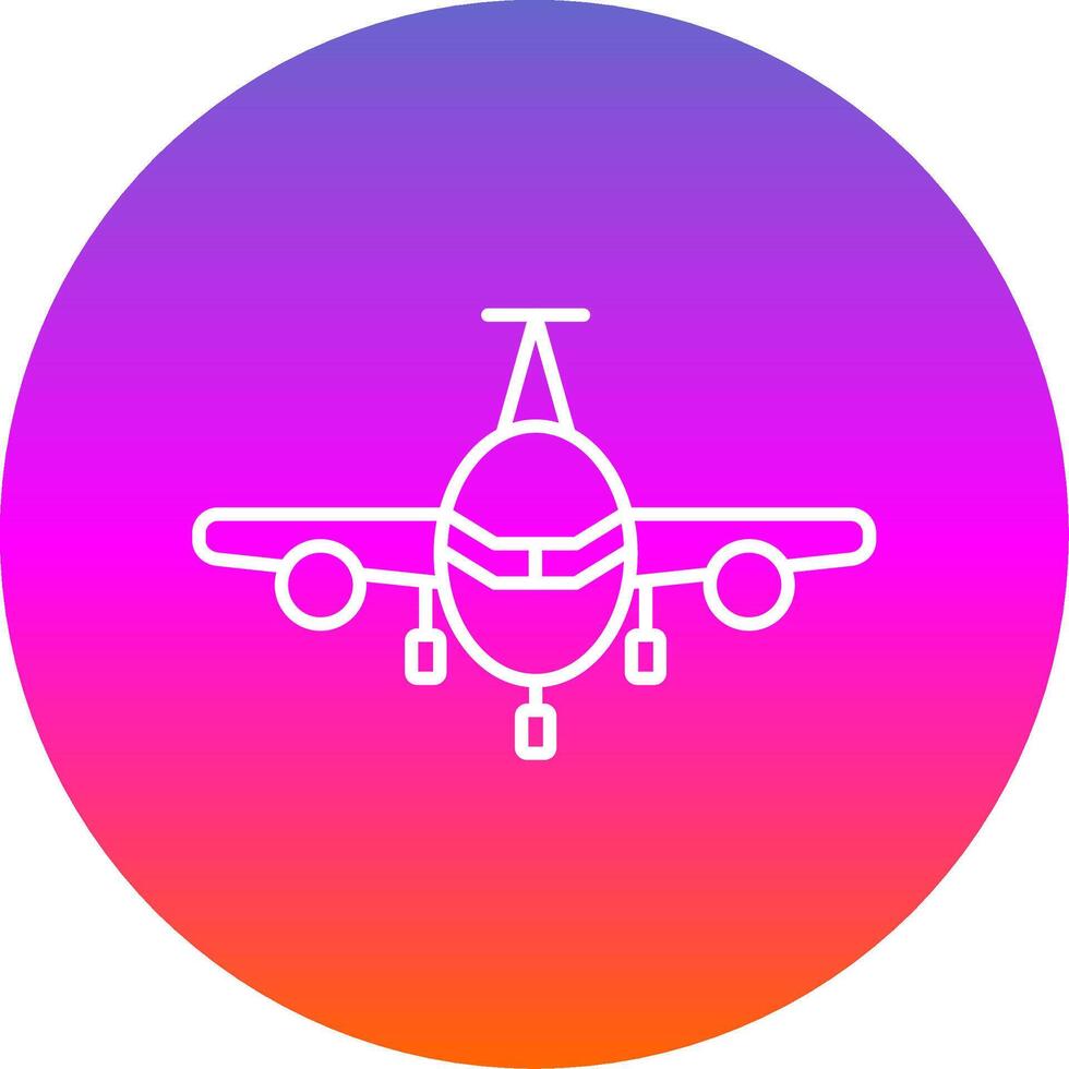 avión línea degradado circulo icono vector
