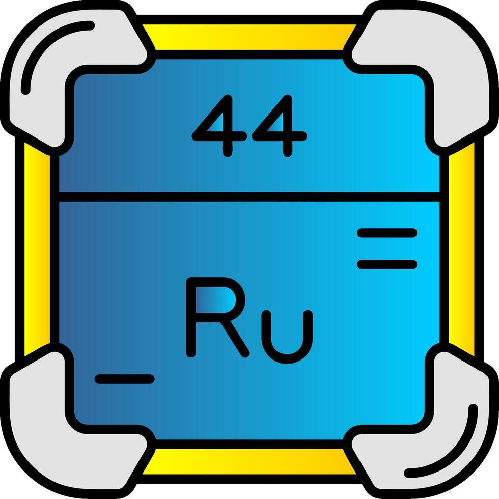 Ruthenium Filled Gradient Icon vector