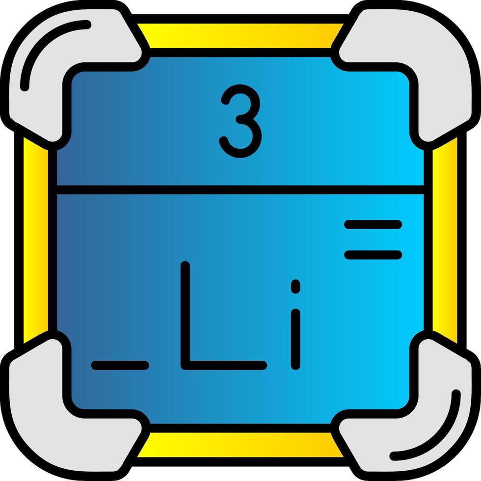 Lithium Filled Gradient Icon vector