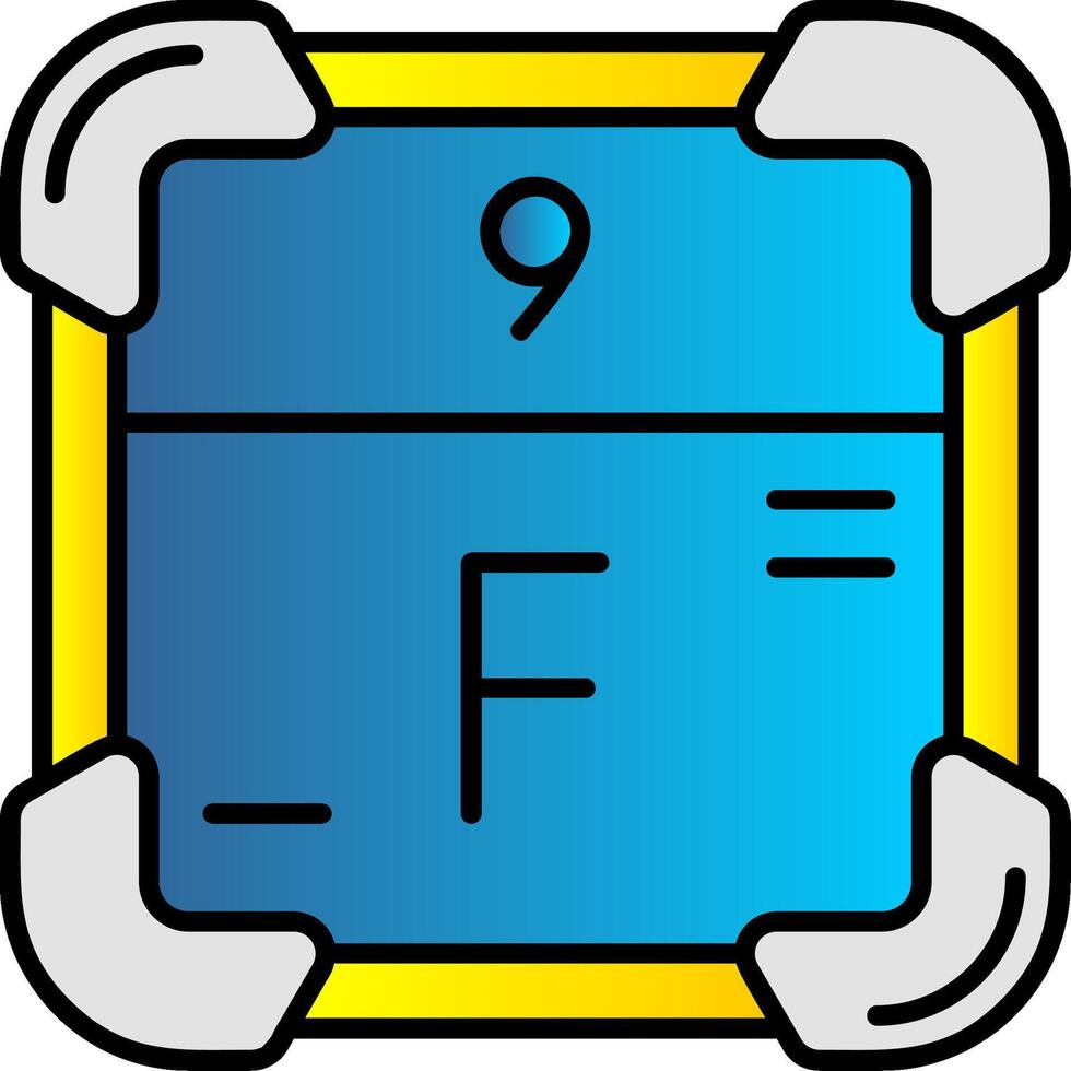 Fluorine Filled Gradient Icon vector