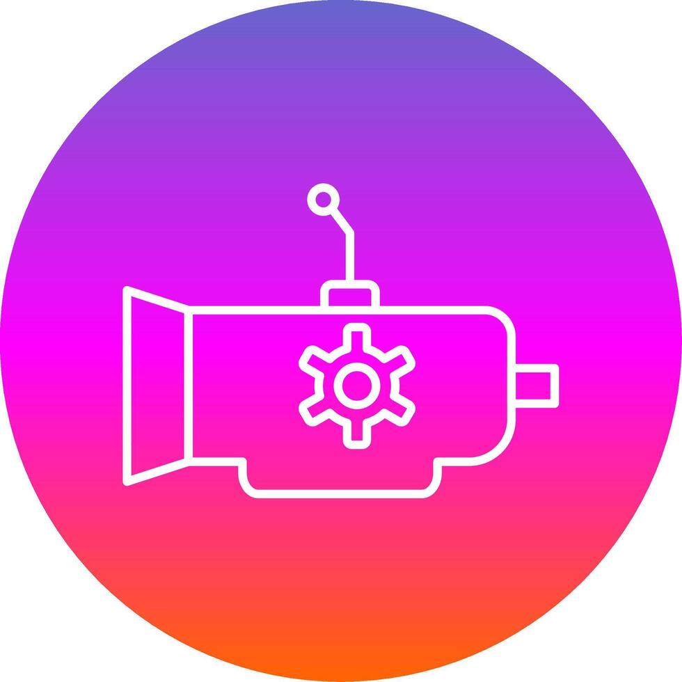 Gearbox Line Gradient Circle Icon vector