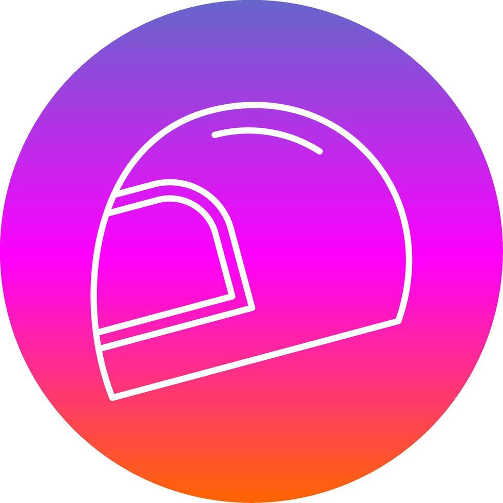 Helmet Line Gradient Circle Icon vector