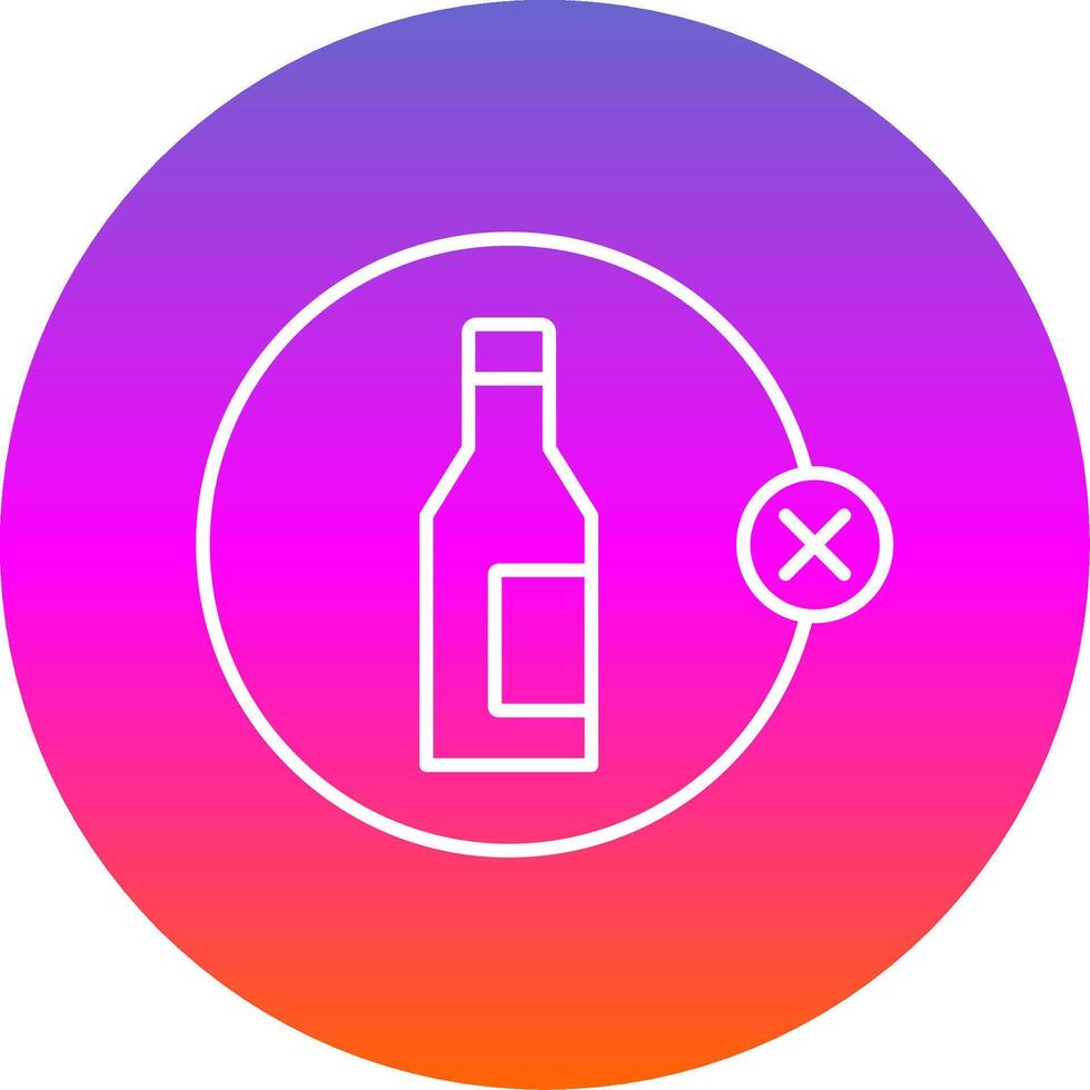 No Alcohol Line Gradient Circle Icon vector