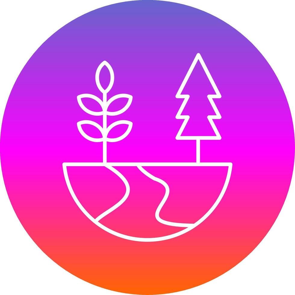 Nature Line Gradient Circle Icon vector