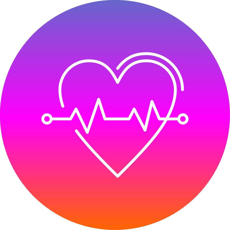 Heart Rate Line Gradient Circle Icon vector