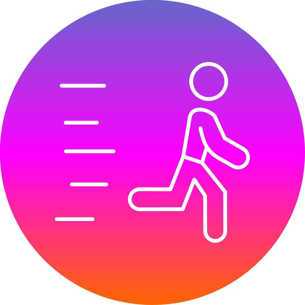 Runner Line Gradient Circle Icon vector