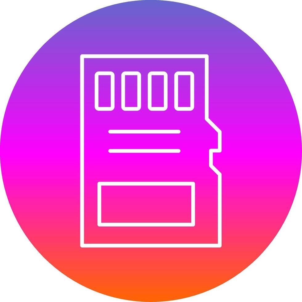 Sd Card Line Gradient Circle Icon vector