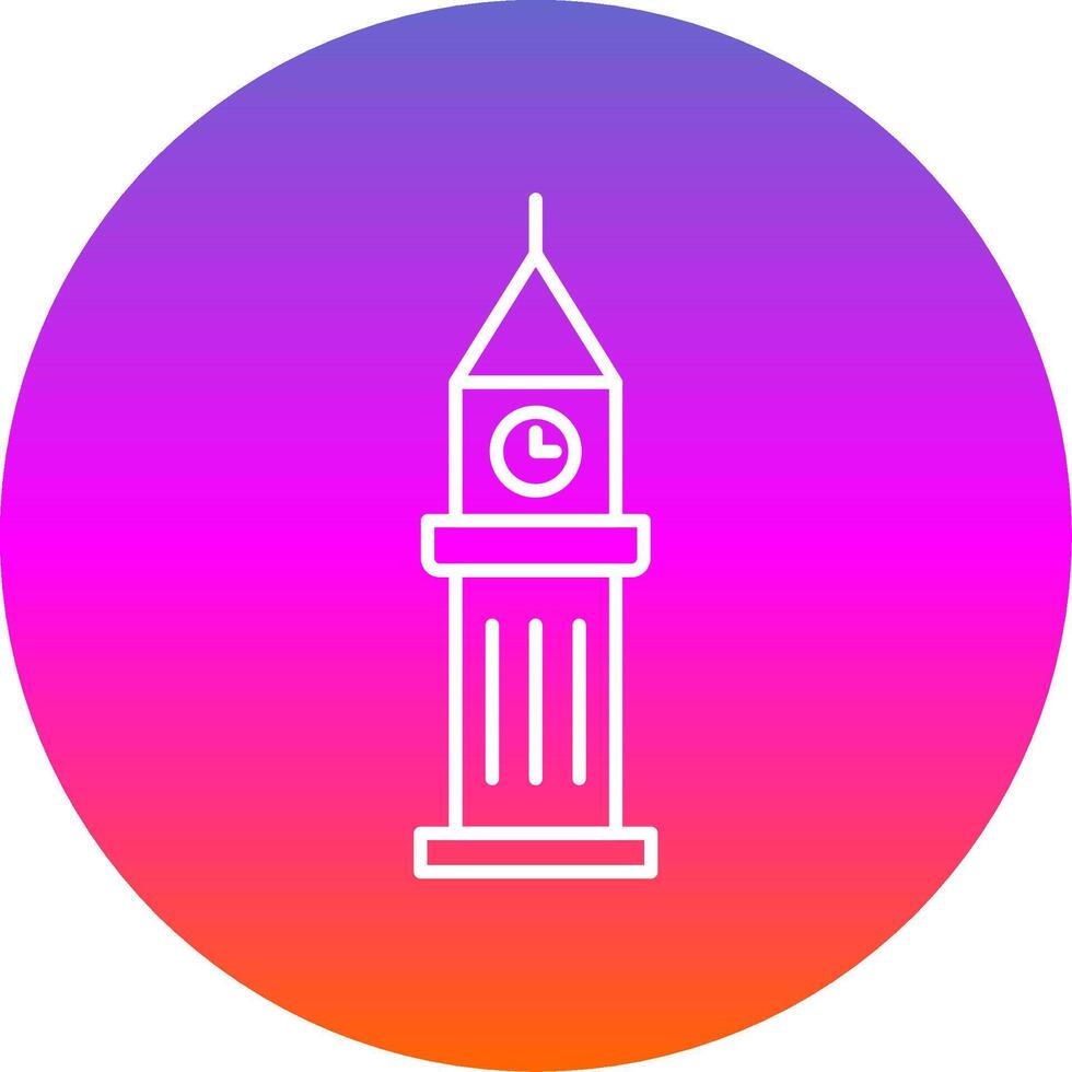 Tower Line Gradient Circle Icon vector