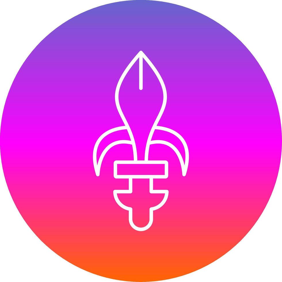 Fleur de lis Line Gradient Circle Icon vector