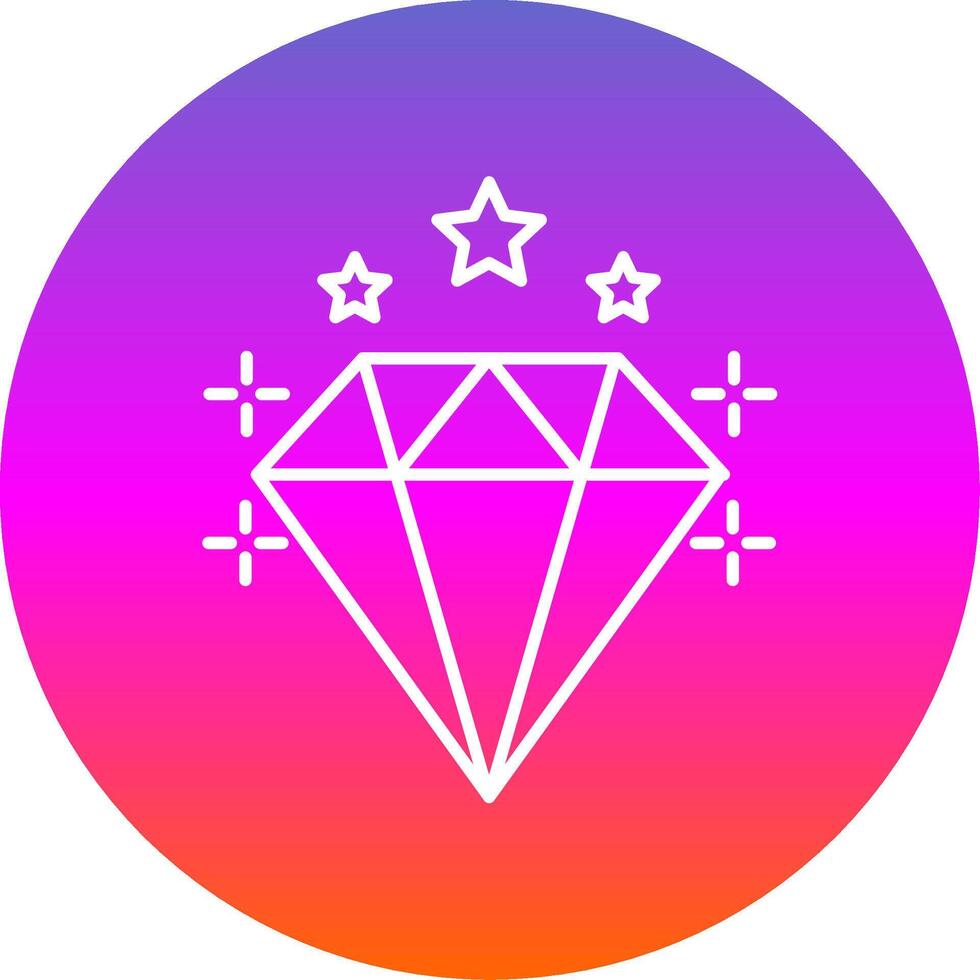 Diamond Line Gradient Circle Icon vector