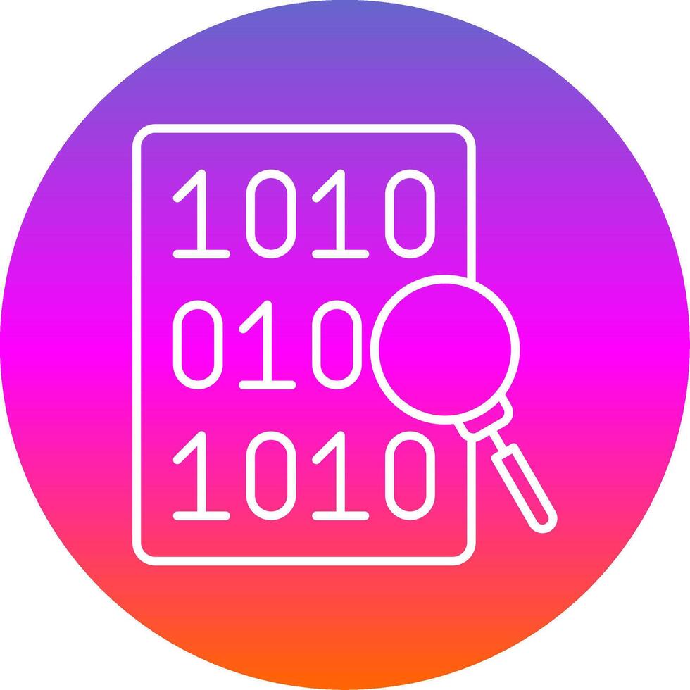 Code Search Line Gradient Circle Icon vector