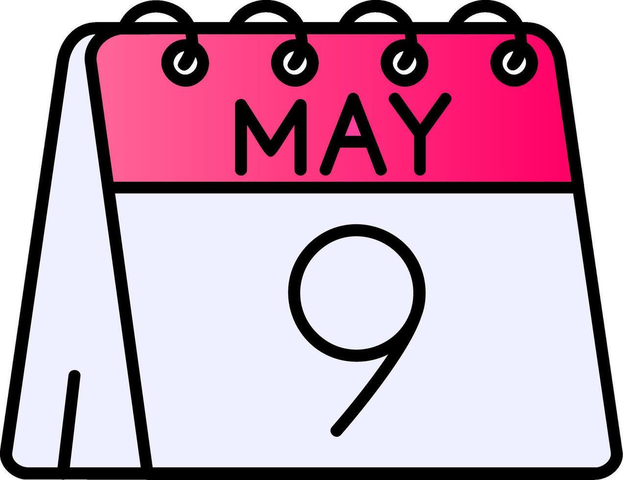 9th of May Filled Gradient Icon vector