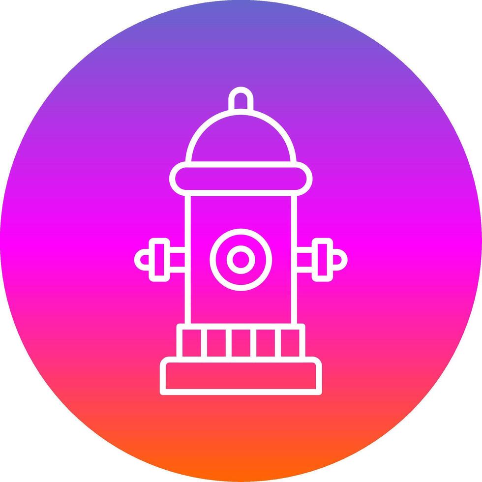 Fire Hydrant Line Gradient Circle Icon vector