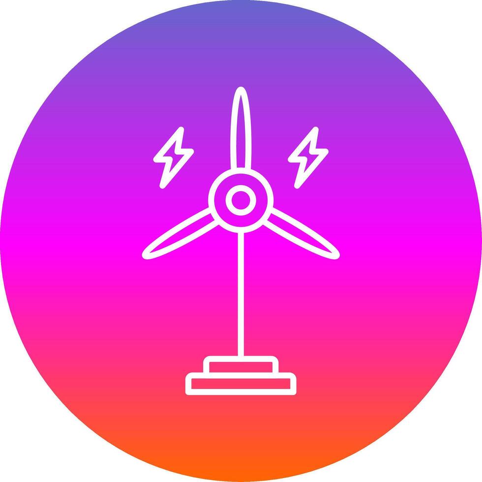 Eolic Turbine Line Gradient Circle Icon vector