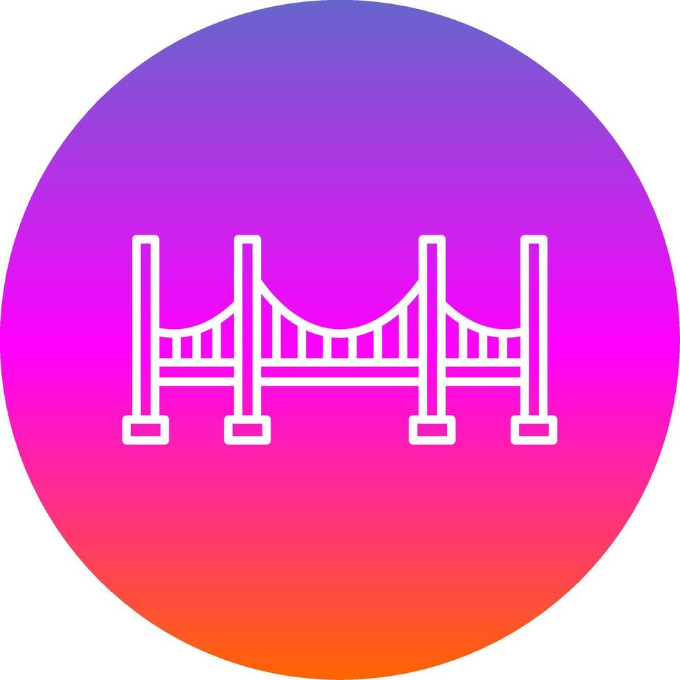 Bridge Line Gradient Circle Icon vector