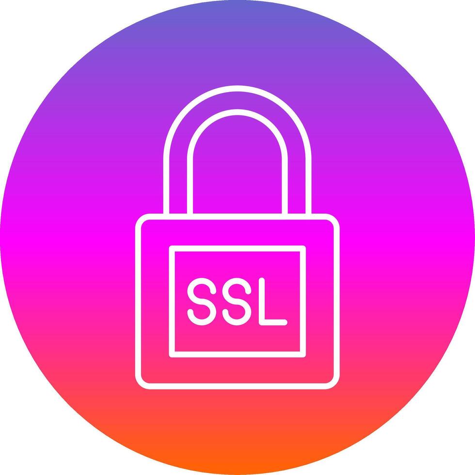 SSL Line Gradient Circle Icon vector