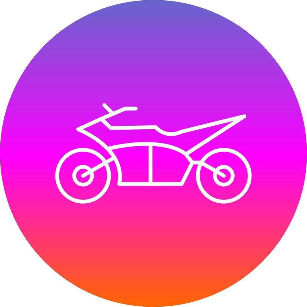 motocross línea degradado circulo icono vector