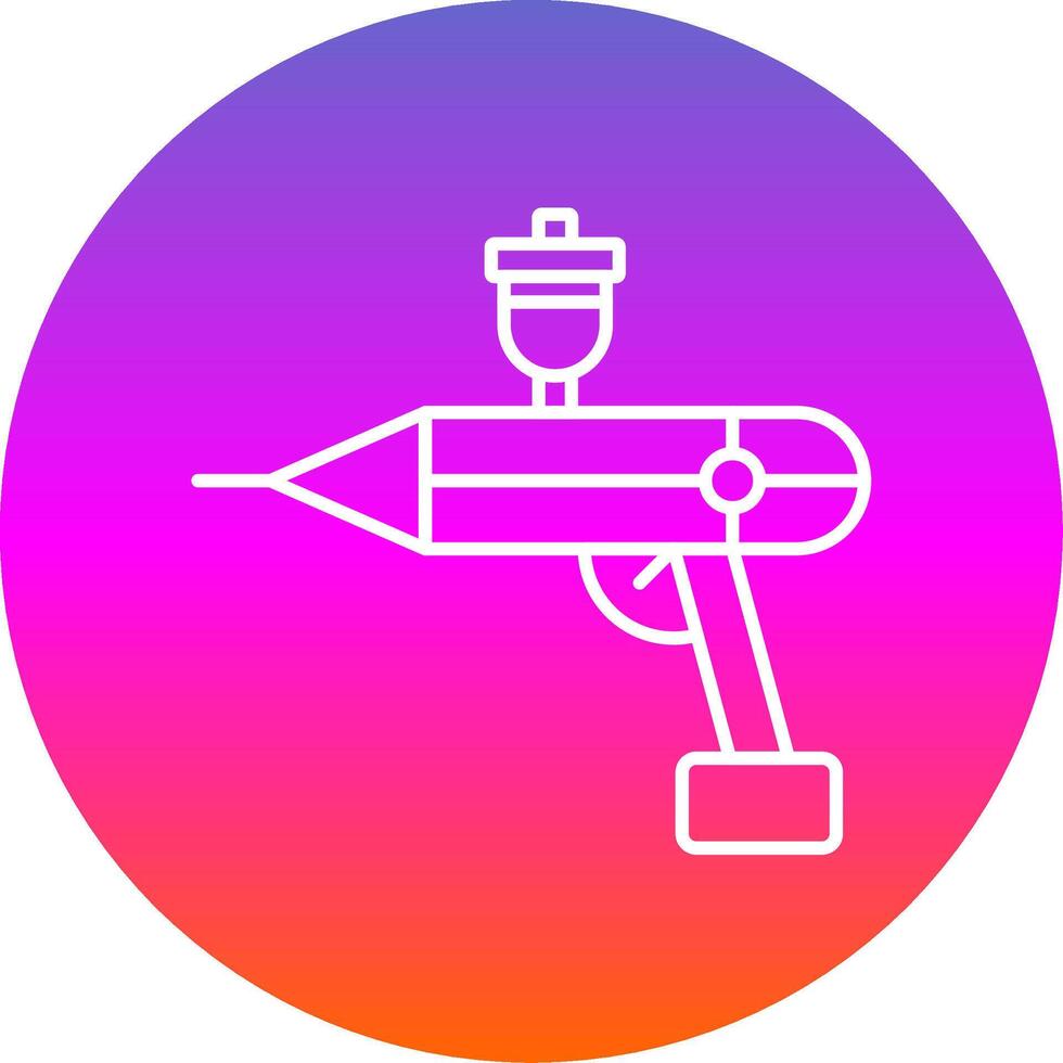 aerógrafo línea degradado circulo icono vector