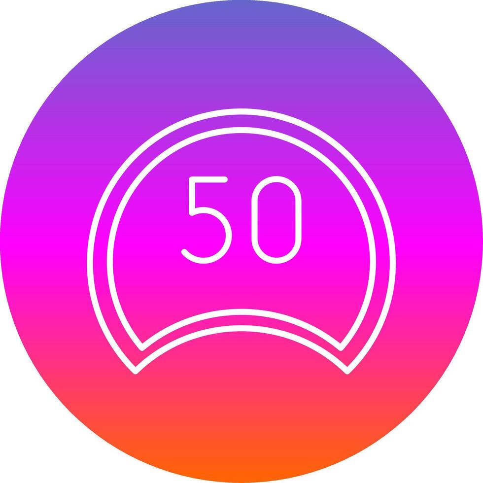 Speed Limit Line Gradient Circle Icon vector