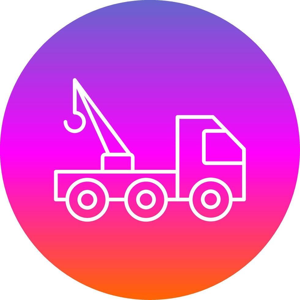 Tow Truck Line Gradient Circle Icon vector