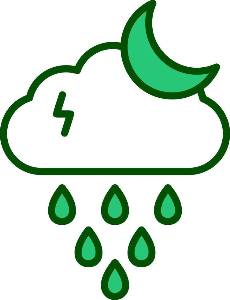 Night Rain Vector Icon