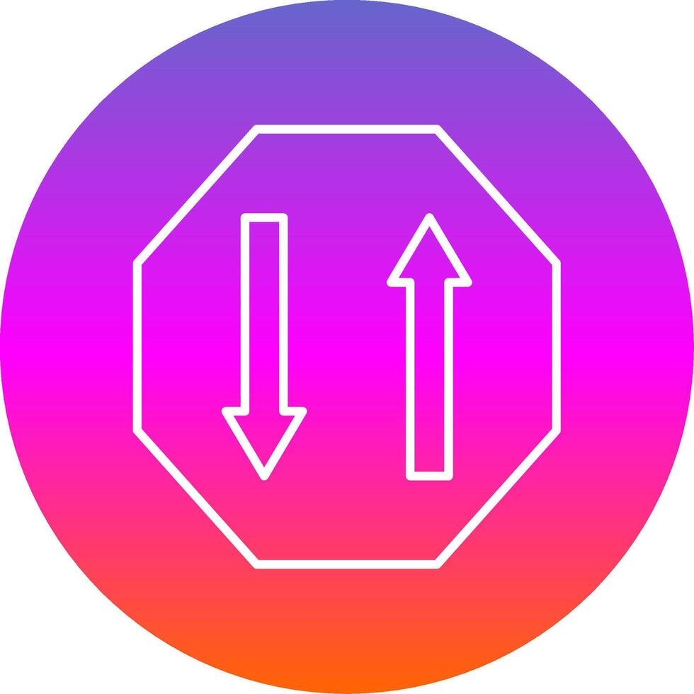 Two Way Line Gradient Circle Icon vector