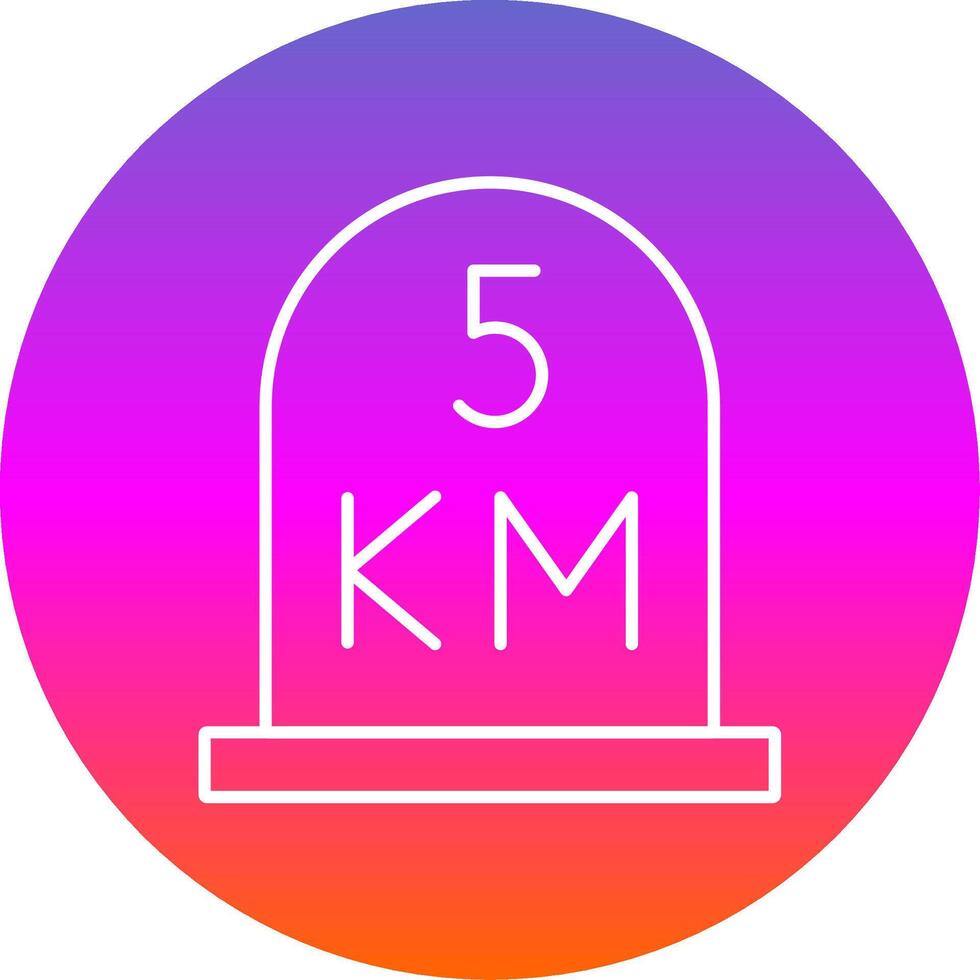 kilometer Line Gradient Circle Icon vector