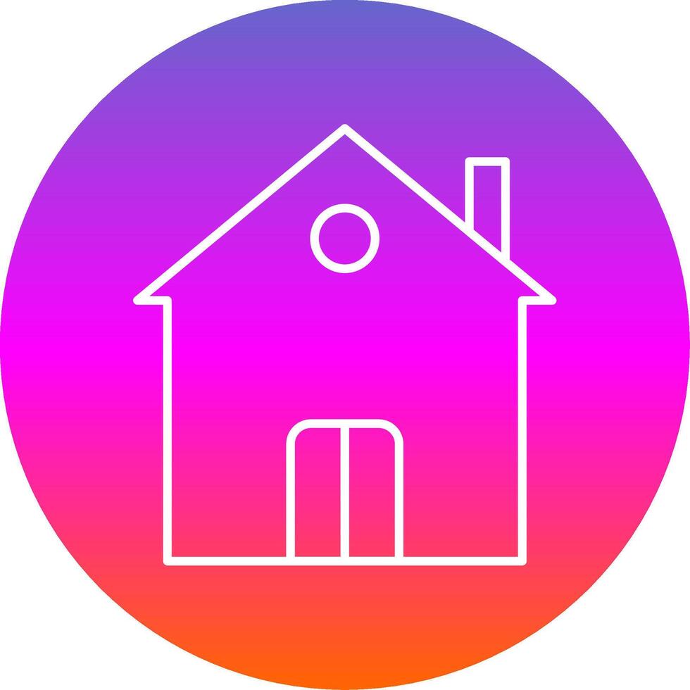 Residence Line Gradient Circle Icon vector