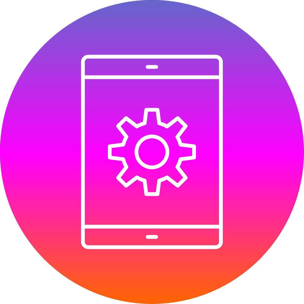 Technology Line Gradient Circle Icon vector