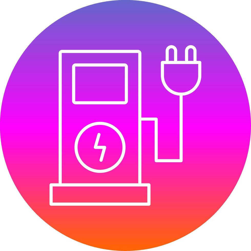 Electric Charge Line Gradient Circle Icon vector