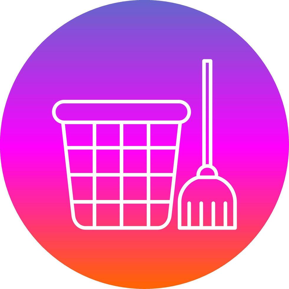Mop Line Gradient Circle Icon vector