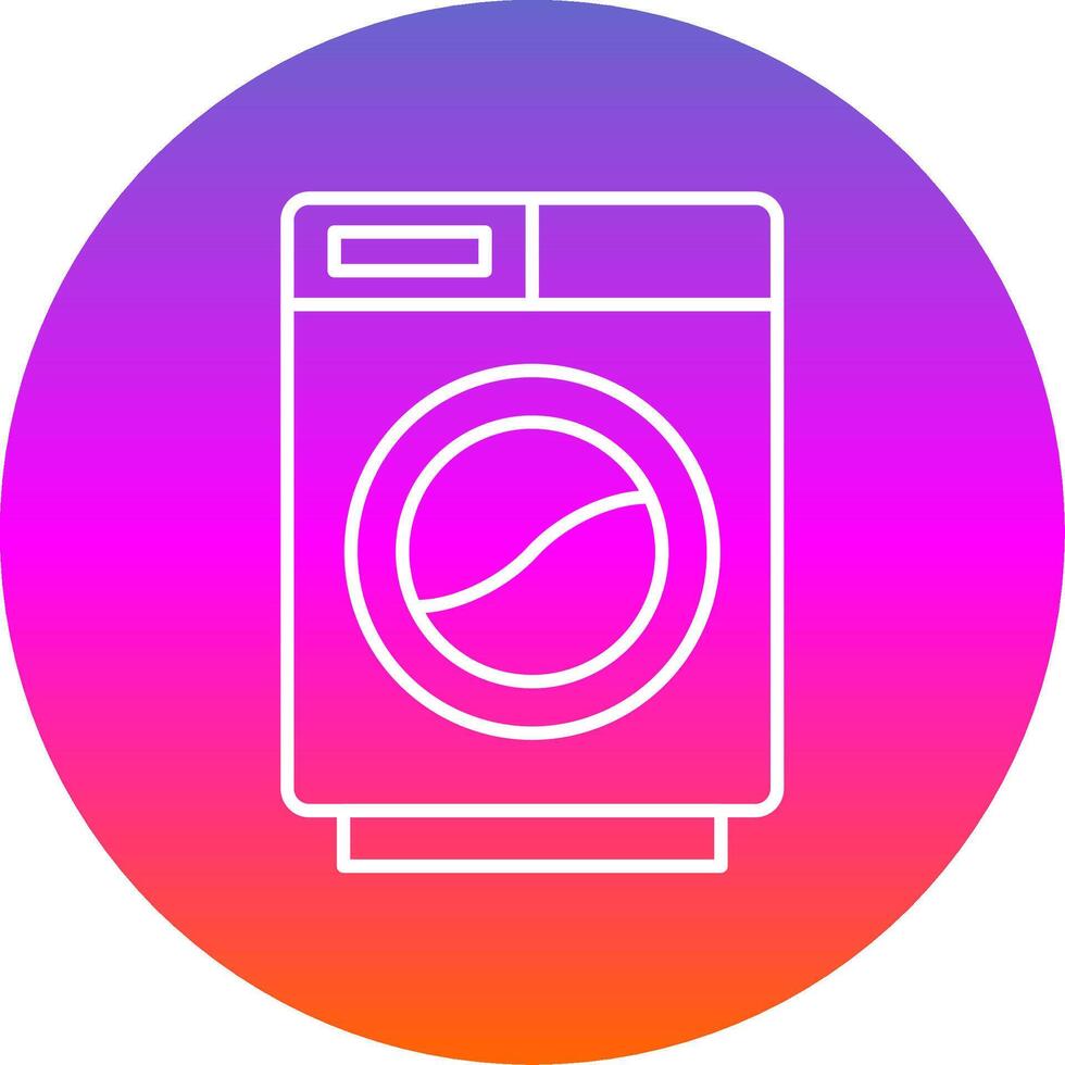 Washing Machine Line Gradient Circle Icon vector