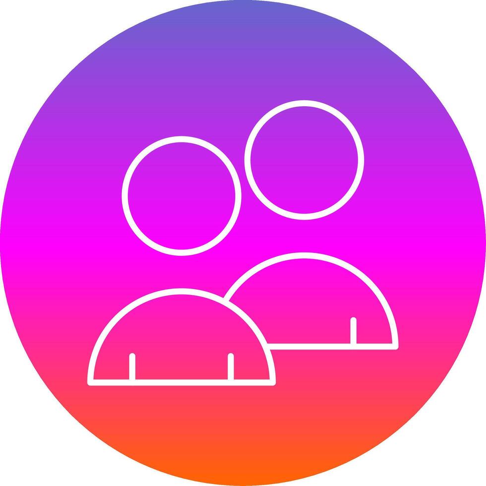 Team Line Gradient Circle Icon vector