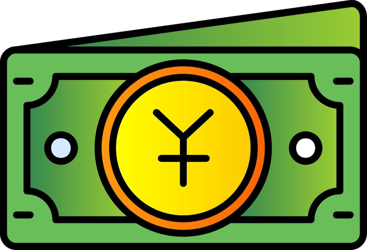 Yuan Filled Gradient Icon vector