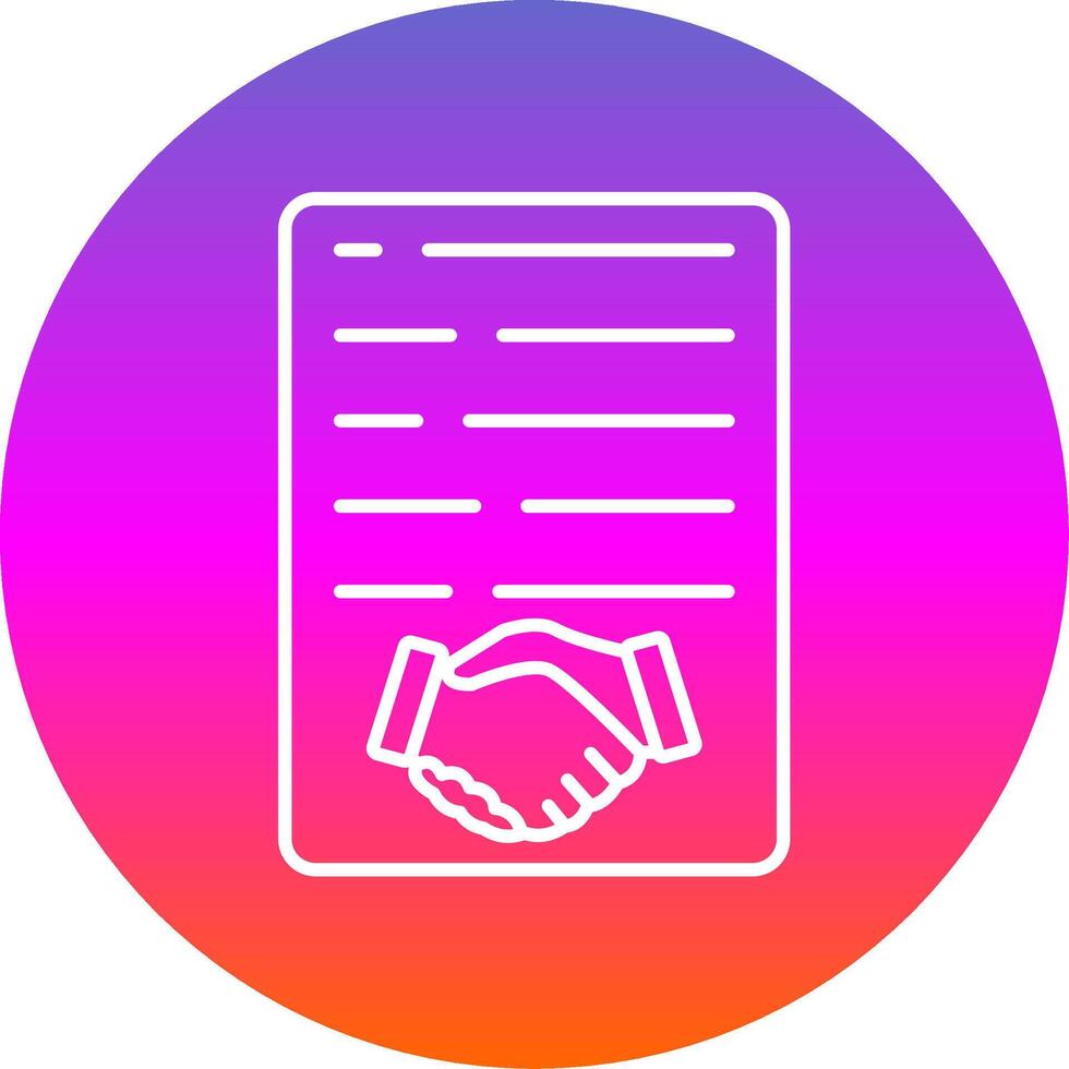 Handshake Line Gradient Circle Icon vector