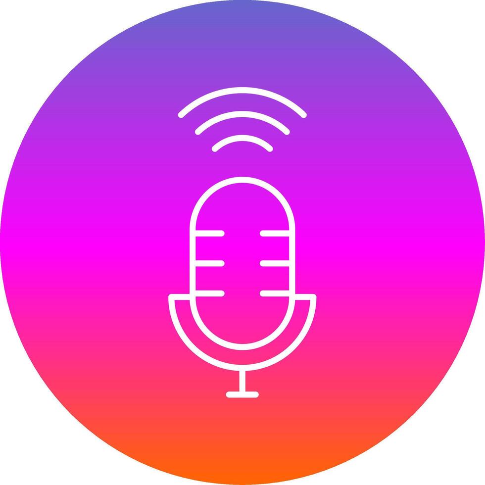 Voice Assistant Line Gradient Circle Icon vector