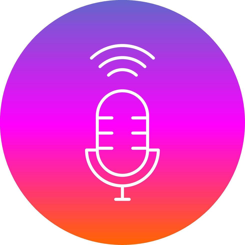 Voice Assistant Line Gradient Circle Icon vector