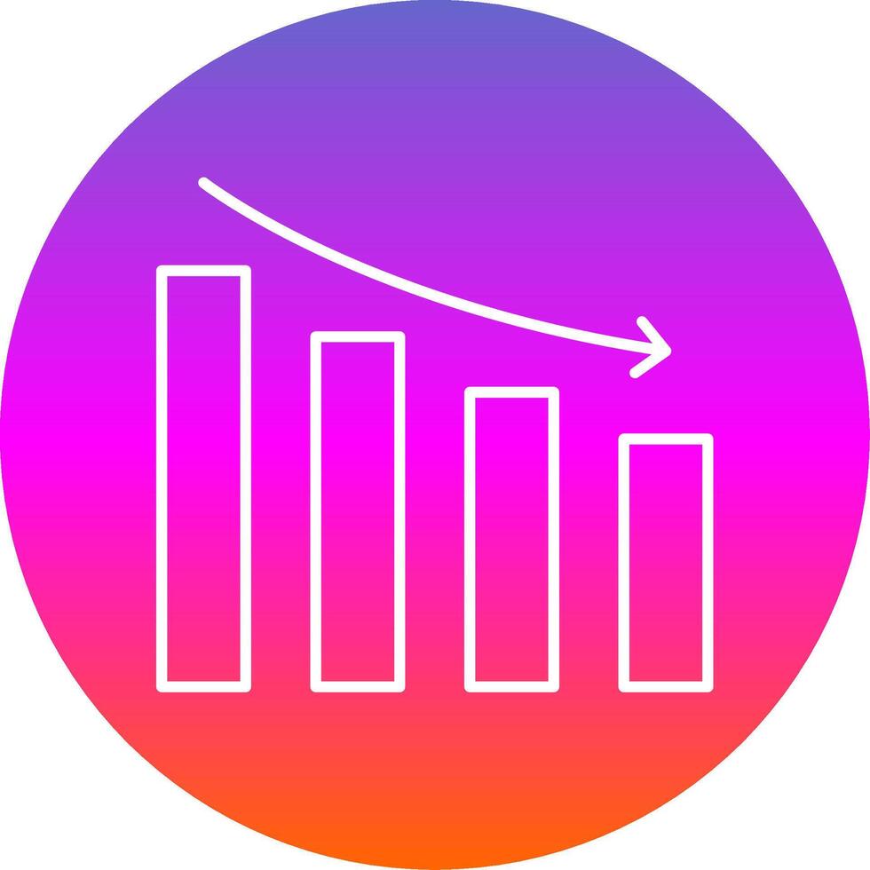 Reputation Loss Line Gradient Circle Icon vector
