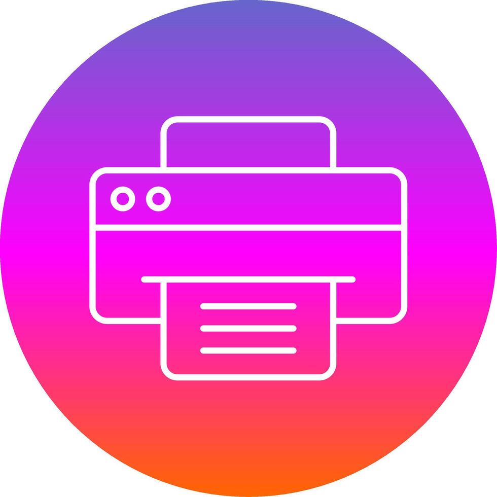 Printer Line Gradient Circle Icon vector